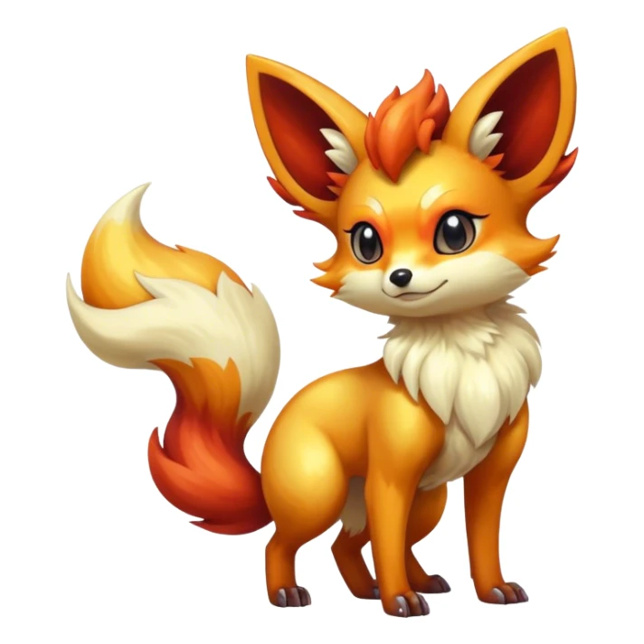Shiny Dark Fennekin-Vulpix-fusion-hybrid full body sticker