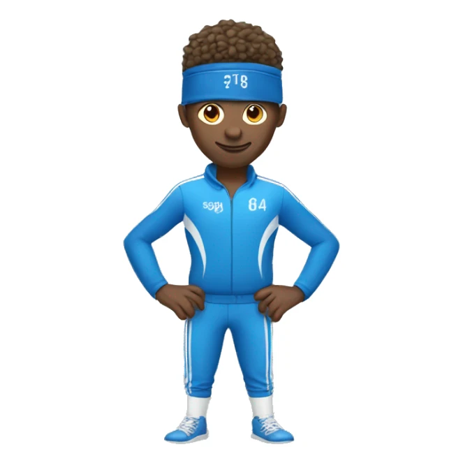 sport man in blue sport suit sticker
