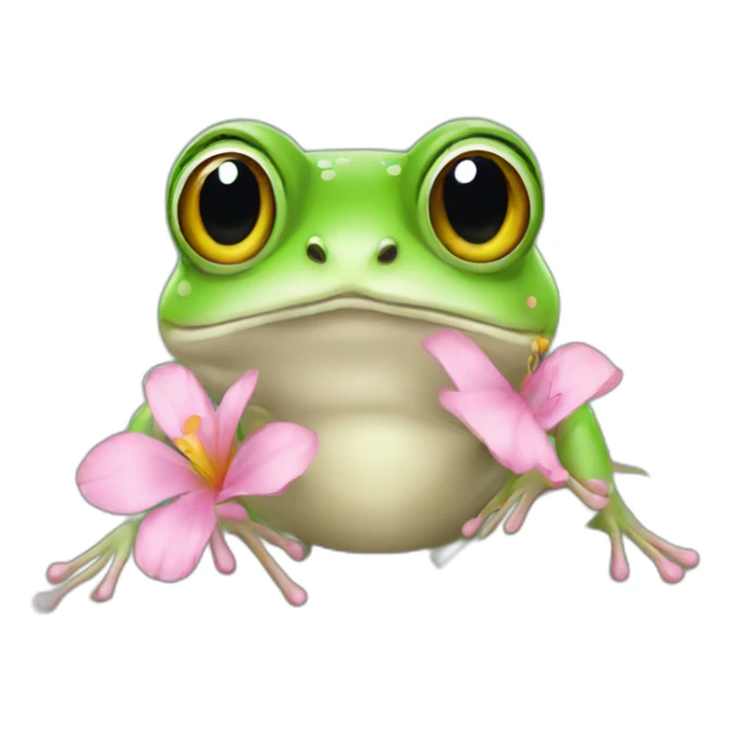 A frog is a back of butterfly  sticker