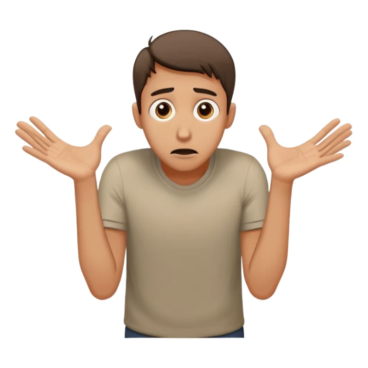 man with anxious attachment style with worried eyes and nervous expression, clingy posture leaning forward with arms reaching out, showing fear of abandonment sticker