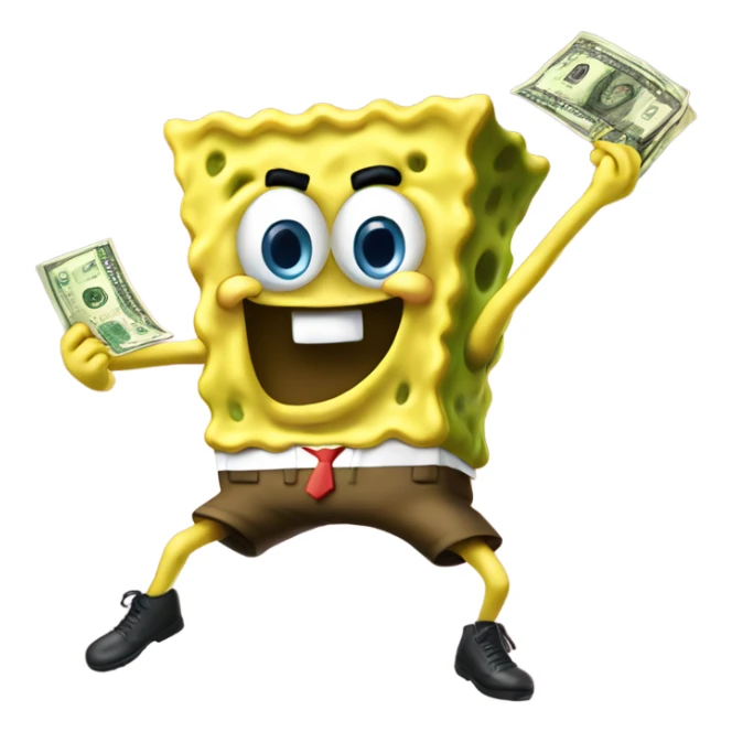 SpongeBob tossing money to dancers sticker