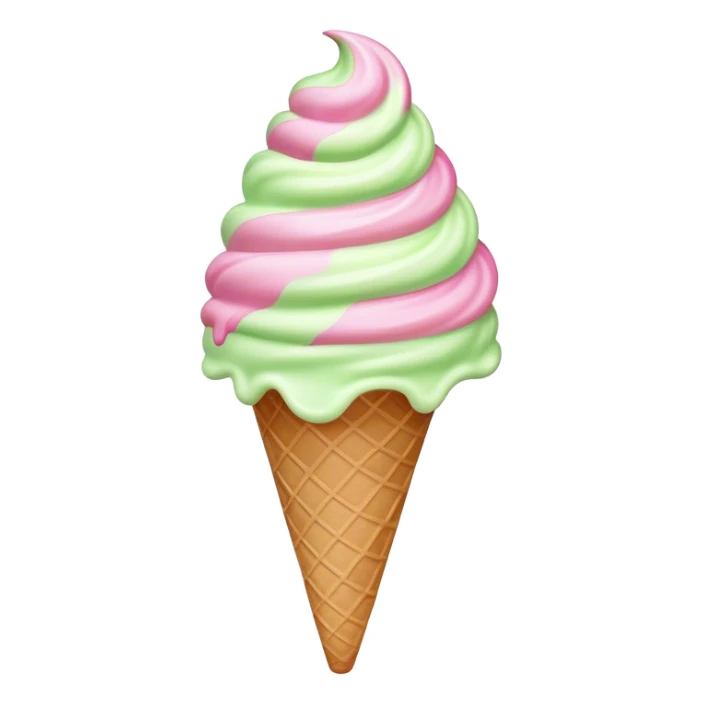 pink and light green ice cream swirl sticker