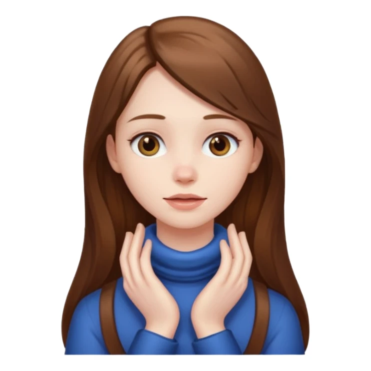 Girl with her hands around her neck sticker