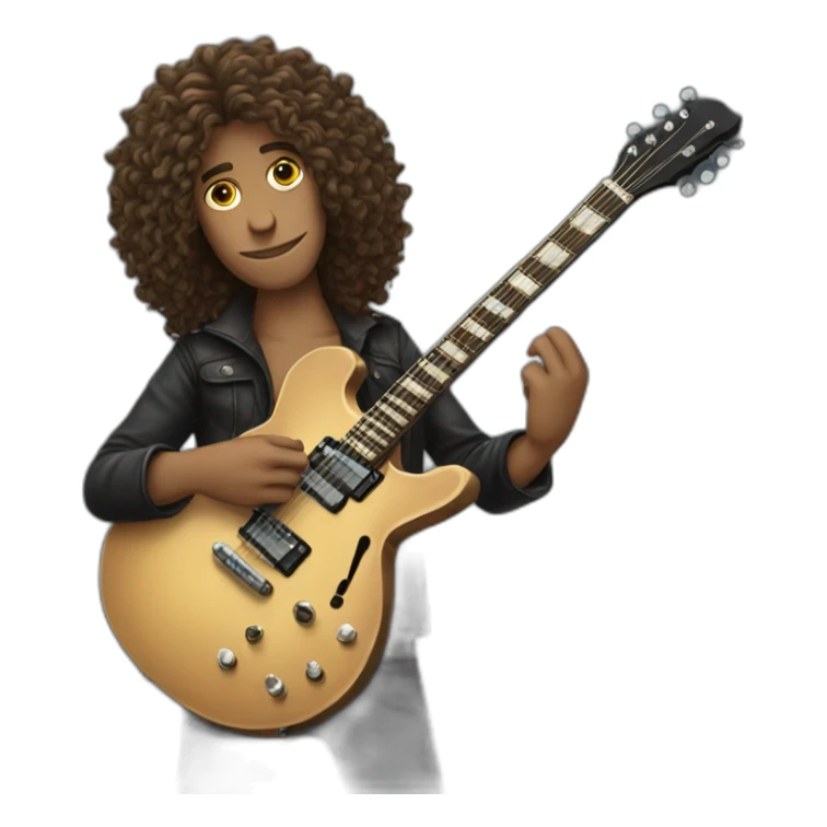 Long-curly-hair-man-guitarist sticker