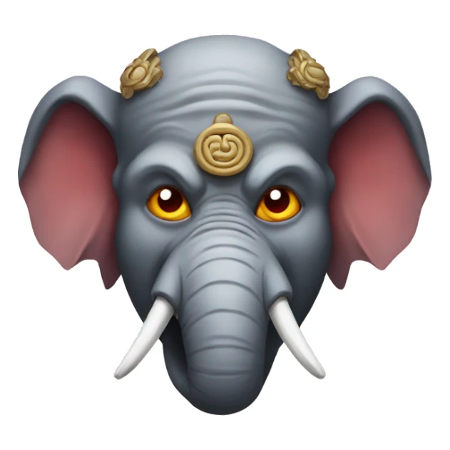 Elephant as a japanese oni mask sticker