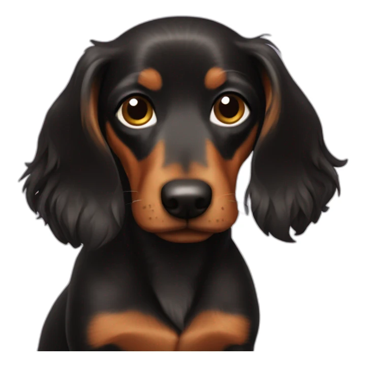 dark puppy teckel with long hair sticker