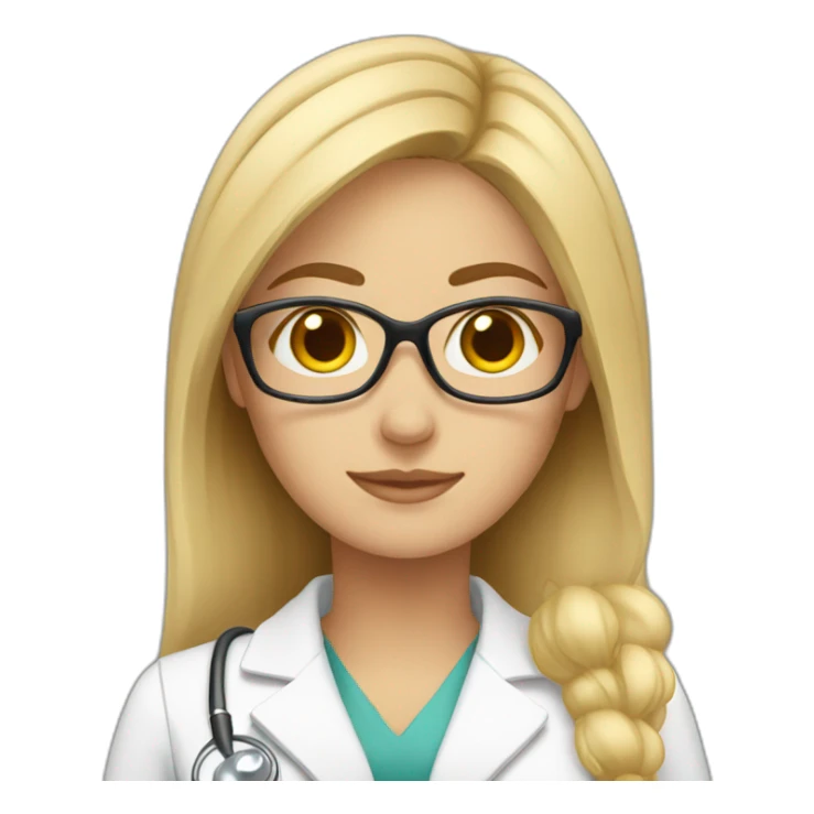 Blonde-woman-medium-hair-doctor-with-owl sticker