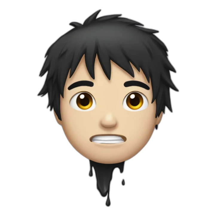 emo kid with a broken ankle and black hair crying sticker