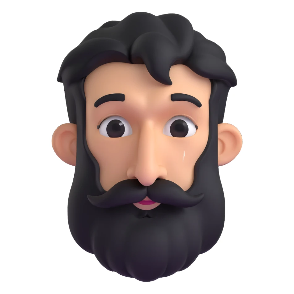 hairy man with a crooked nose sticker