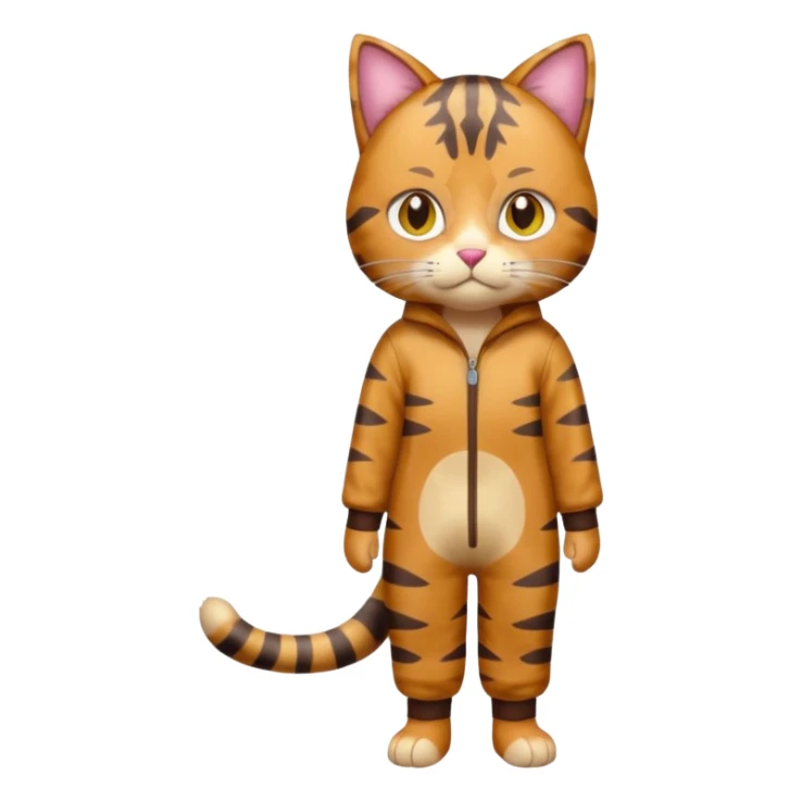 full body anxious looking colourful light calico tabby cat with hazel eyes and patchy brown tabby sections of fur sticker