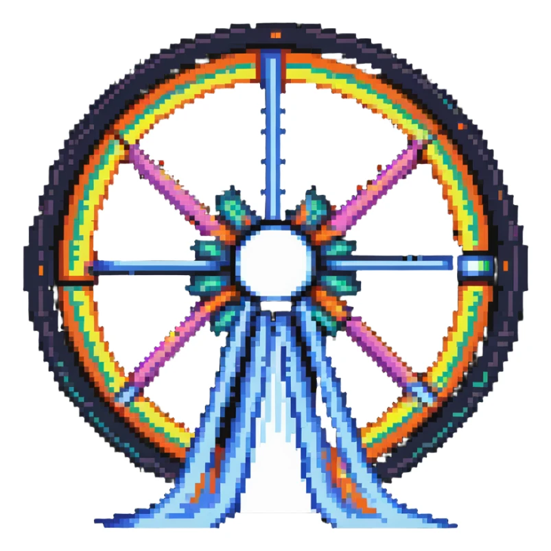 sci-fi teleportation portal with colorful energy beams sticker