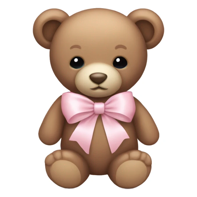 teddy bear with pale pink ribbon and pale pink heart sticker