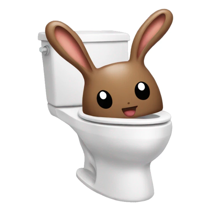 poop toliet with bunny sticker