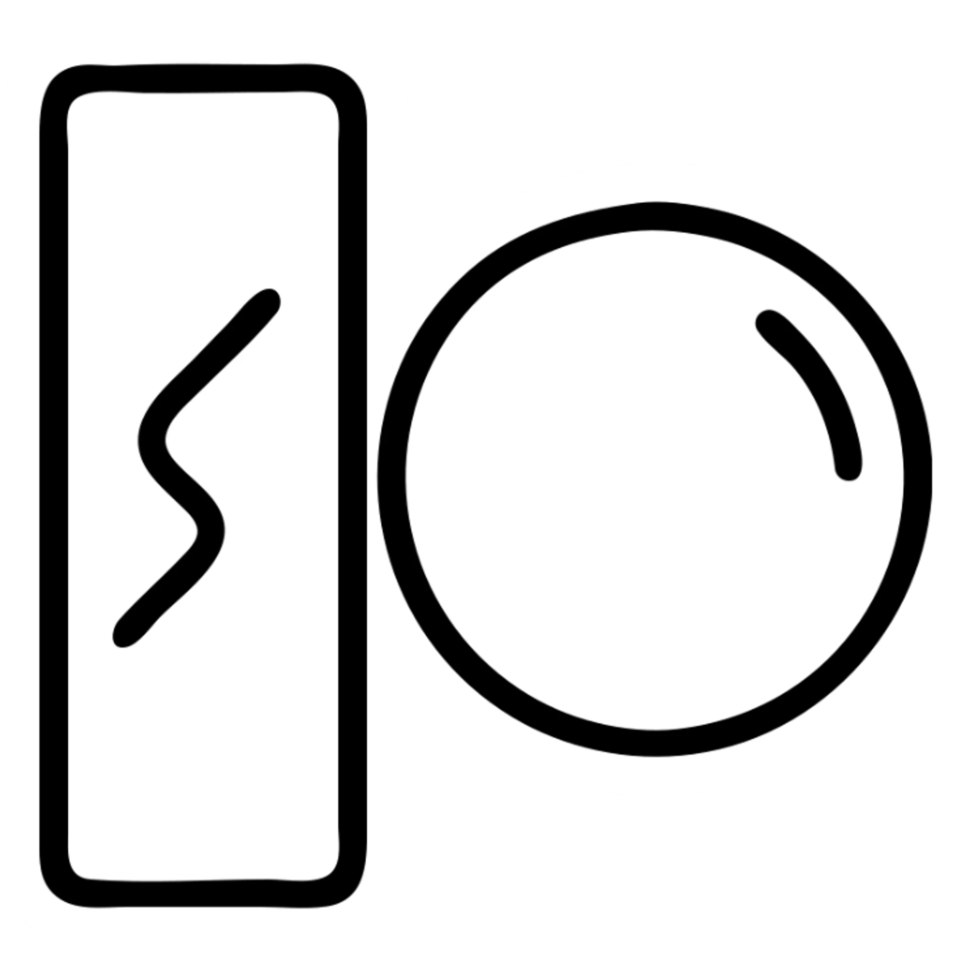 simple outline of a chewing gum stick and a bubble gum sticker