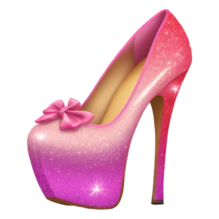 Pink ombre 9in high heels with glitter sticker