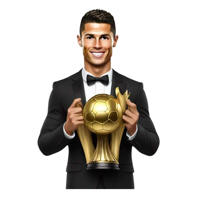Cristiano Ronaldo with ballon gold  sticker