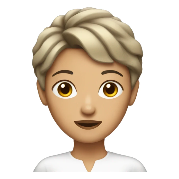 Woman with Short hair Holding a siren sticker