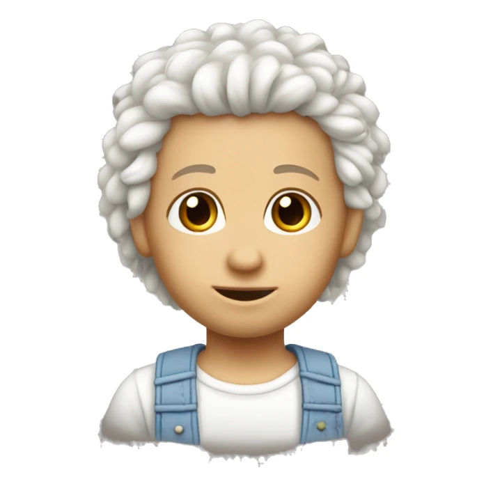 bambino bianco con capelli ricci castani sticker