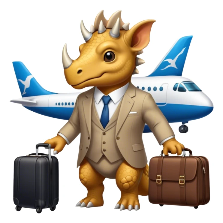 office triceratops in an airport sticker
