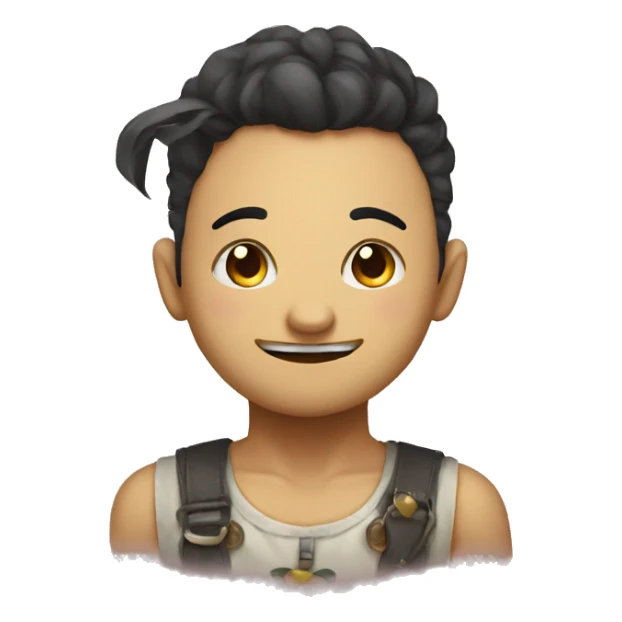 round XD Smiley with bow-tieno face and no hair sticker