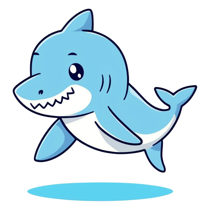 Shark wearing blue shoes sticker