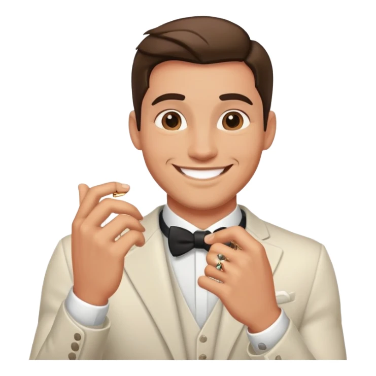 Romantic Masculine male boyish husband wedding engagement ring   sticker