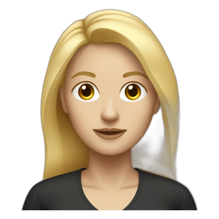 woman it developer medium blonde hair no glasses black outfit sticker