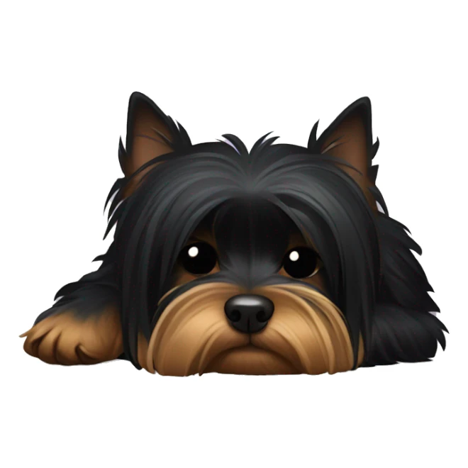 Sleeping black Yorkshire Terrier  sticker