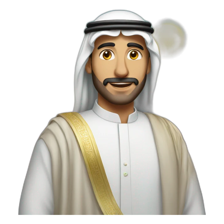 a man from saudi arabia, with a sky background sticker