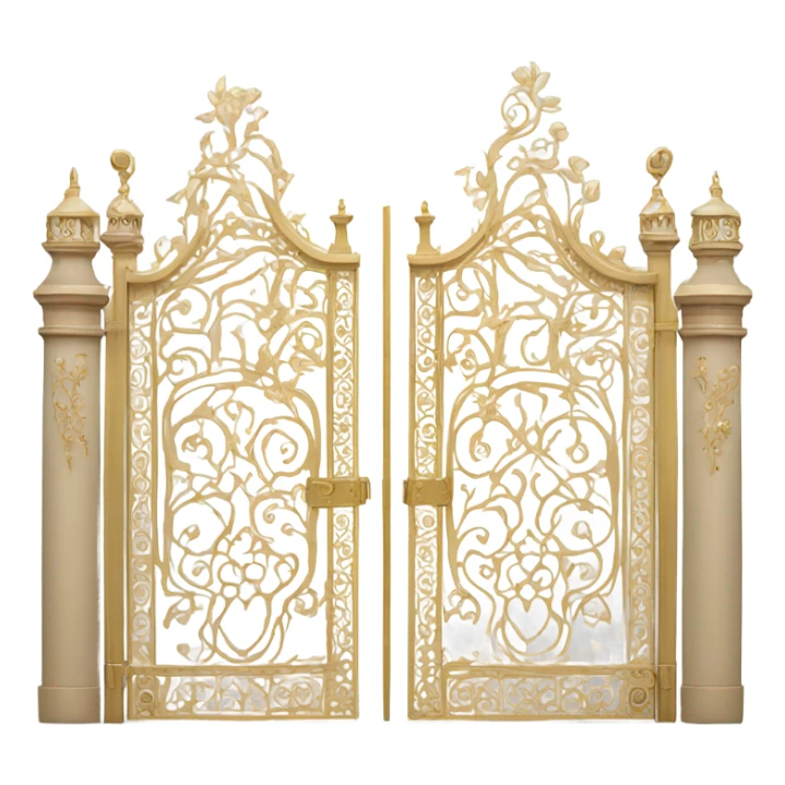 White & gold Gates of heaven sticker