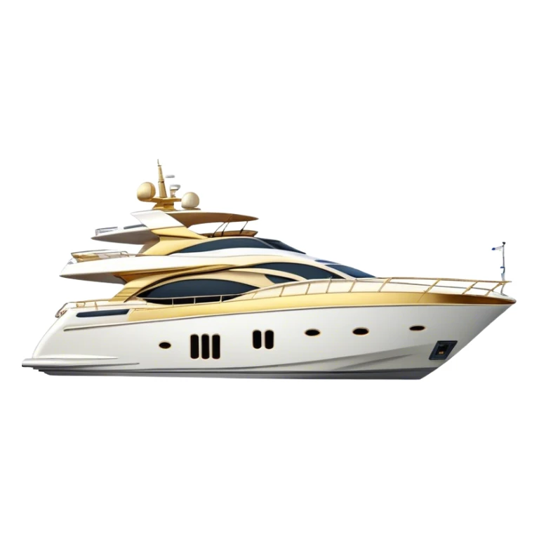 Luxury Yacht - Azimut 72 (Model Year: 2020) (Iconic colour: White with gold trim) sticker