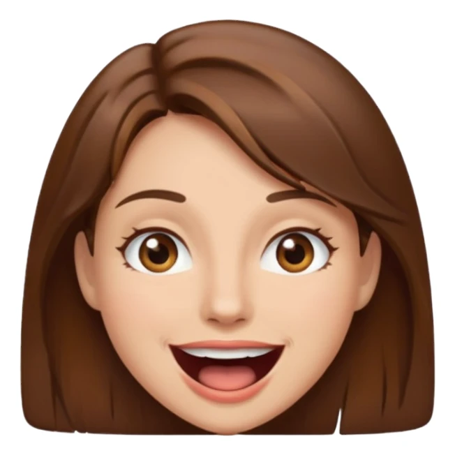 Woman brown hair with mouth open sticker