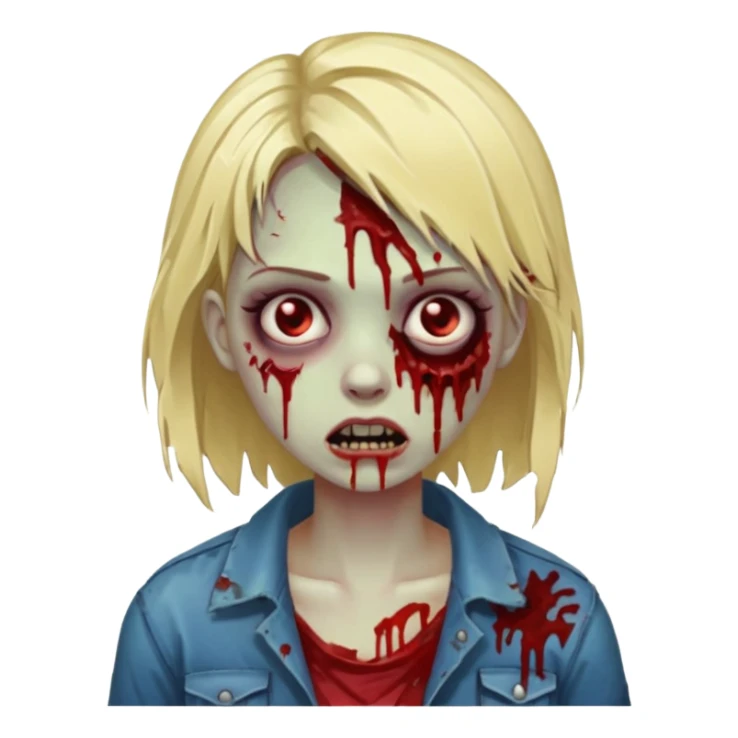 blonde zombie girl  sticker