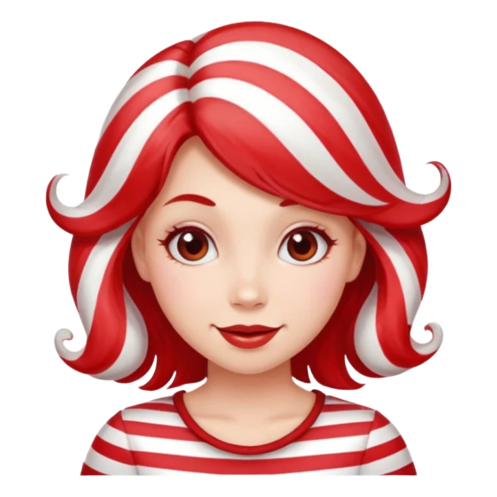 girl with hair looking like peppermint sticker