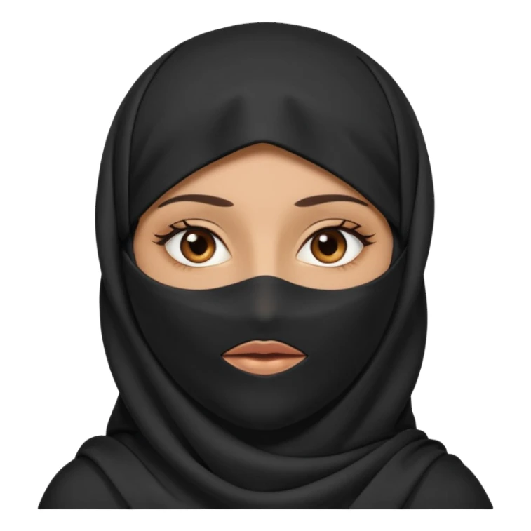 arab woman with niquab cover eyes sticker