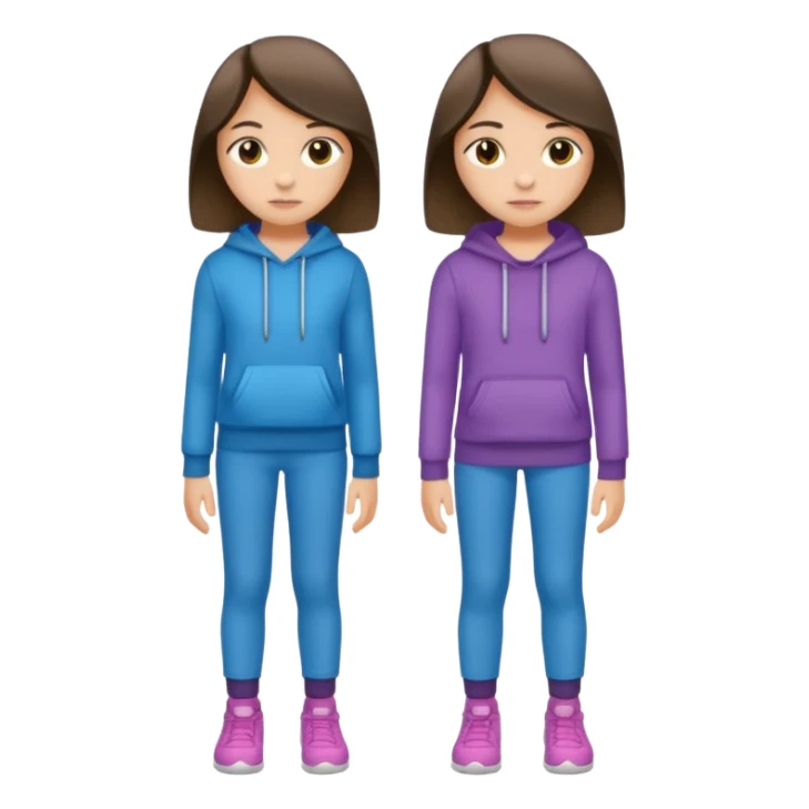 11 year old girl wearing ill fitting mid matched clothes sticker