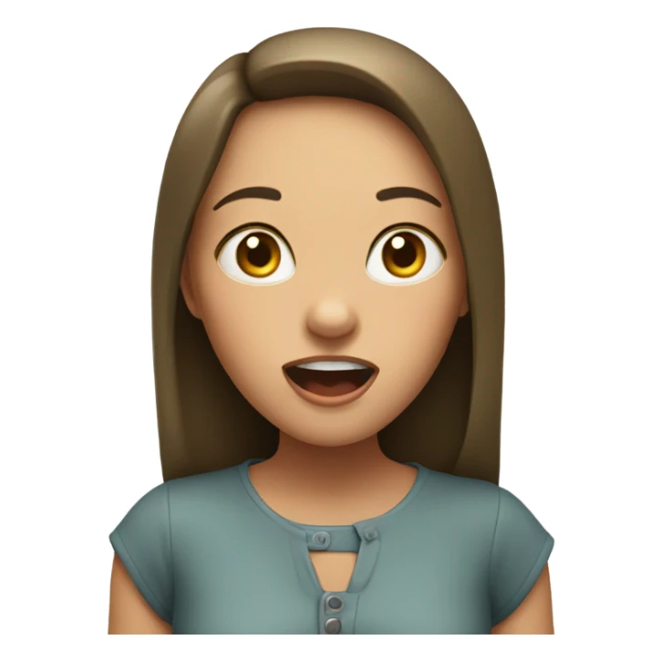 Girl with open mouth indoors sticker