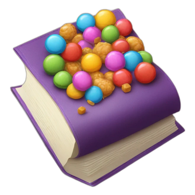 Livre ouvert avec des bonbon sur lui sticker