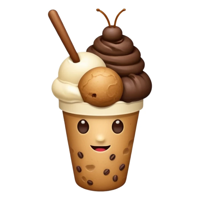 bolitas de helado de cafe con semilla de cafe  sticker