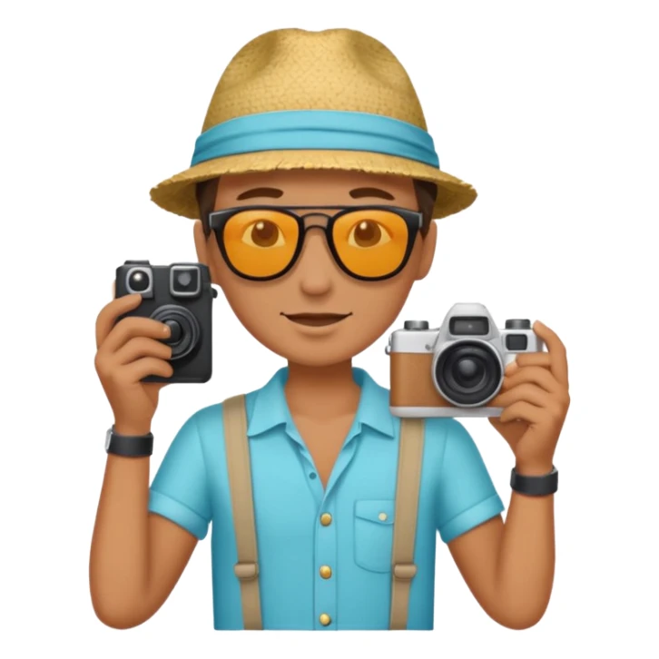 fotographer with summer clothes and sun glasses sticker