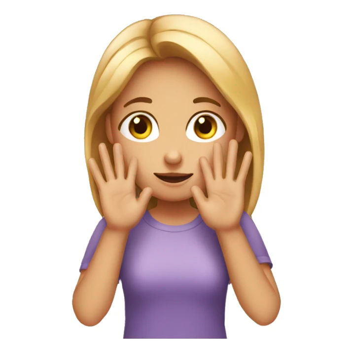 A girl doing a question with her hand in her face sticker