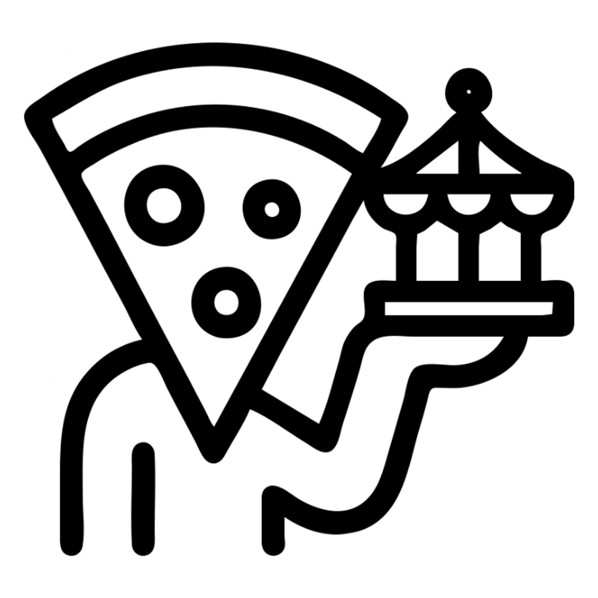 Pizza qui tien un carrousel à la mains  sticker