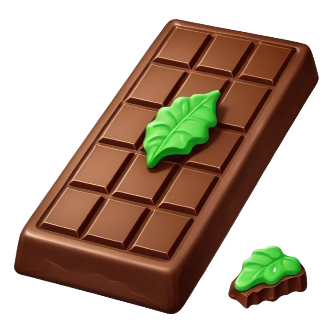 Big chocolate bar with green weird stuff inside of the chocolate bar  sticker