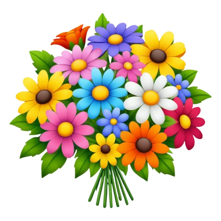 realistic bouquet of flowers sticker