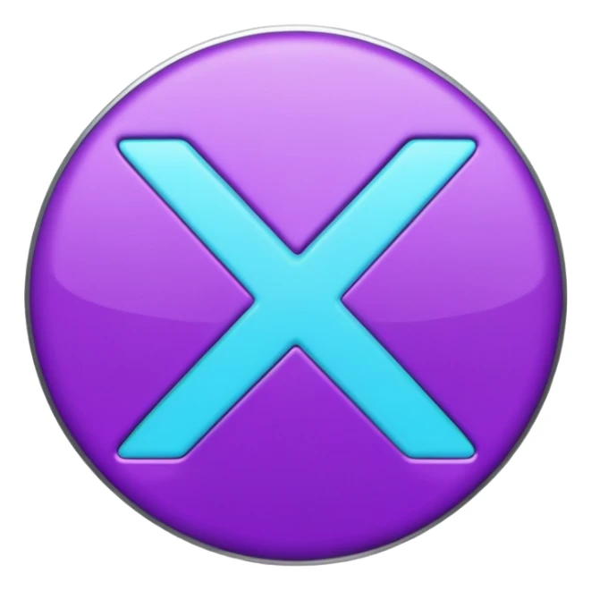 Purple and Cian symbol X twitter sticker