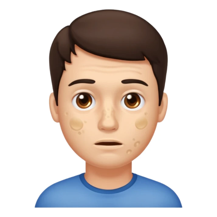 brunette man with lots of acne sticker