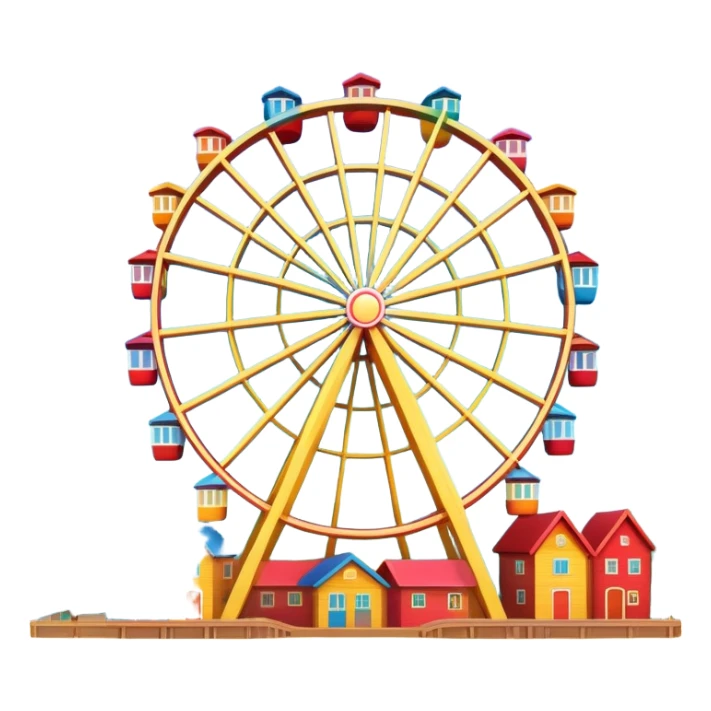 ferris wheel with colorful cabins, festive atmosphere sticker