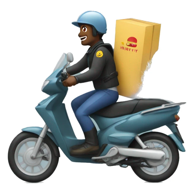 a food delivery rider on a rib with high waves sticker