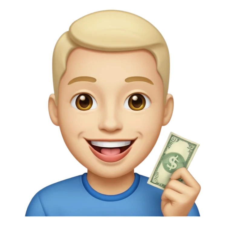 create happy smile with money tongue like 🤑  sticker