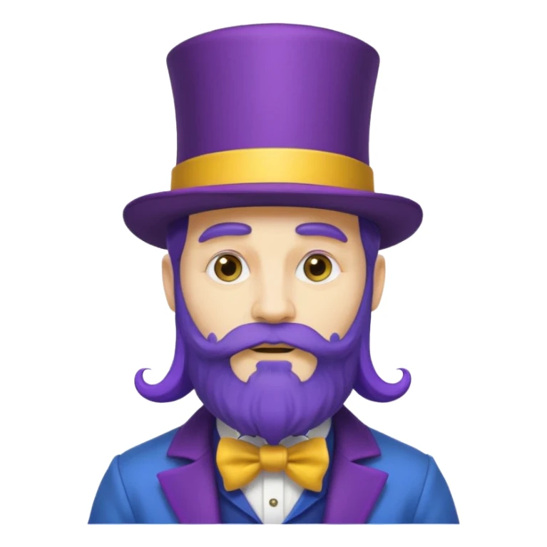 purple bearded, blue very long haired man with yellow top hat sticker